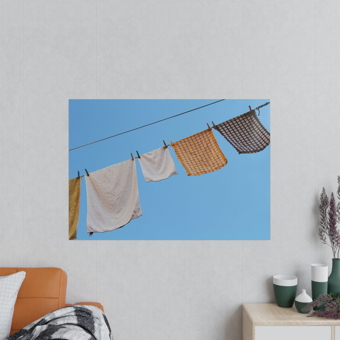 Póster Fotográfico - Ropa Tendida al Sol en Burano, Italia