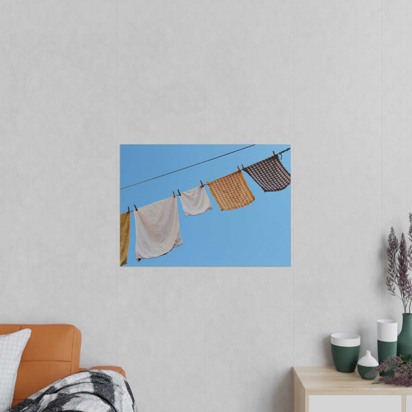Póster Fotográfico - Ropa Tendida al Sol en Burano, Italia