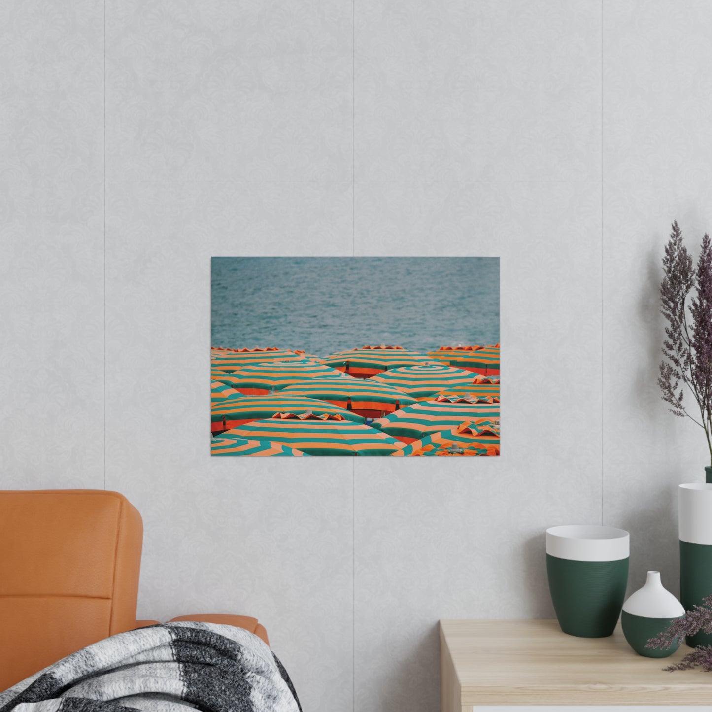 Póster Fotográfico - Sombrillas de Playa en Cinque Terre, Italia