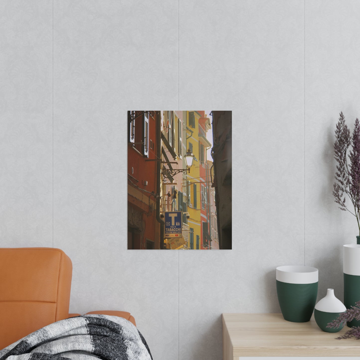 Póster Fotográfico - Callejón con Fachadas de Colores en Cinque Terre, Italia