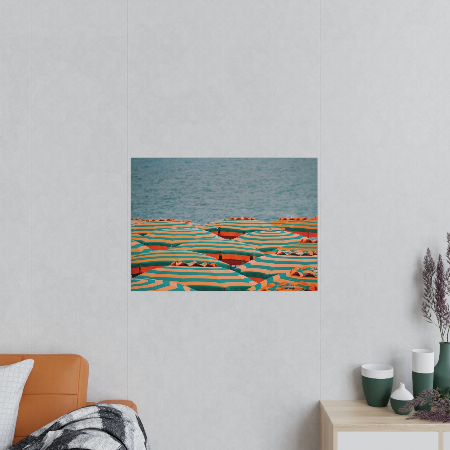 Póster Fotográfico - Sombrillas de Playa en Cinque Terre, Italia